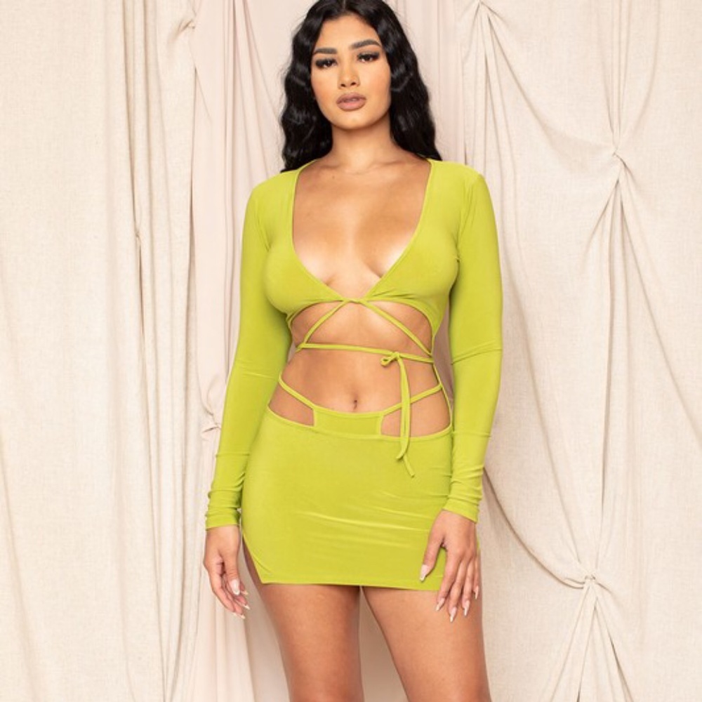 Open Stomach Mini Dress